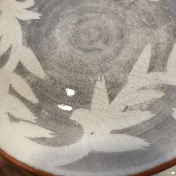 Crate & Barrel NICO  8” Terracotta Geometric Pattern Clay Glazed Salad Plate - Picture 6 of 8